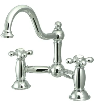  Elements Of Design Double Handle 8" Center Bridge Bathroom Faucet - ES3911AX - Image 1 of 4