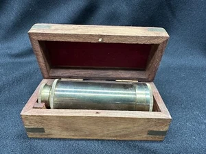 Nautical Maritime Brass Spyglass Telescope with Rosewood Box Made in India - Picture 1 of 11