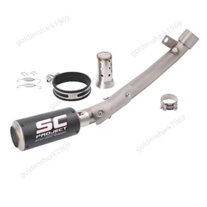 GSXR1000 K9-L1 2009-2011 for Suzuki Slip On Exhaust Tip Link Pipe Carbon Muffler - Picture 1 of 14