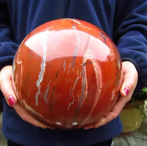 Esfera de jaspe rojo personalizada - bola de cristal grande para decoración de curación y energía - Imagen 1 de 9