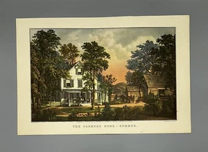 "Página de calendario Currier And Ives Travelers 1953 The Farmers Home verano 22"" X 16""" - Imagen 1 de 2