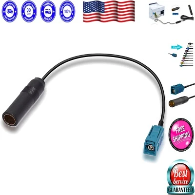 Universal 15cm FM AM Radio Antenna Adapter - Fakra Z Female to DIN Socket - Image 1 of 4