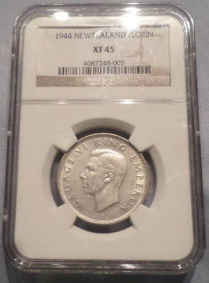 NEW ZEALAND COIN 1 FLORIN 1944  NGC XF 45 - Image 1 of 4