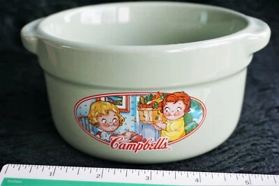 Tigela de sopa colecionável vintage 2006 Campbells Kids por Houston Harvest verde jade  - Imagem 1 de 4