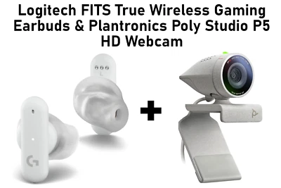 Logitech FITS True Wireless Gaming Earbuds & Plantronics Poly Studio P5 Webcam - Image 1 of 4