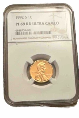 1992-S PR PF 69 RD Ultra Cameo NGC U.S / United States 1c - Image 1 of 2
