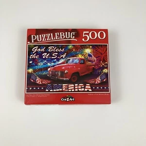 Puzzlebug Jigsaw Puzzle 500 PC God Bless the USA Flag Greg Giordano 18.25 x 11 - Picture 1 of 10