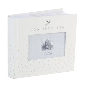 Bless This Child White 6'x4' Photo Album with Silver Dots - Confirmation - Photo 1 sur 4