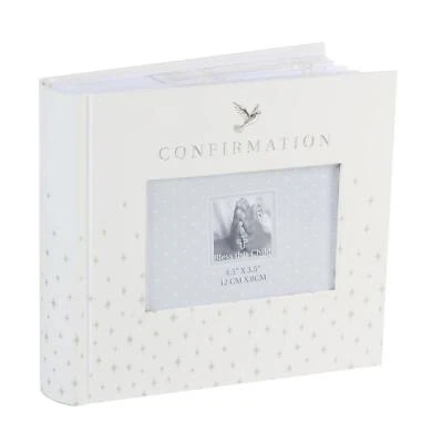 Bless Questo Bambino Bianco 6'x4' Album Fotografico Con Argento Punti - Cresima - Immagine 1 di 4