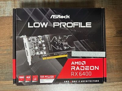 ASRock AMD Radeon RX 6400 Low Profile 4GB Graphics Card GDDR6 RX6400 LP 4G [NEW] - Image 1 of 4