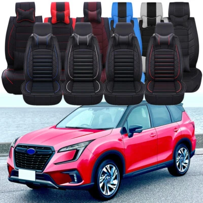PU Leather Car Seat Cover 2-5 Seats Protector Cushion For Subaru Forester Sedan Foto 1 de 4
