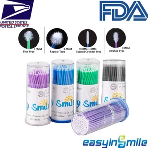 Microcepillo de belleza dental aplicador de hisopo desechable regular fino ultrafina 100 piezas - Imagen 1 de 9