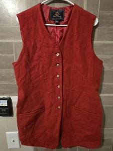 Chaleco abotonable rojo The Limited Collection para mujer talla grande 10 % cachemir - Imagen 1 de 3