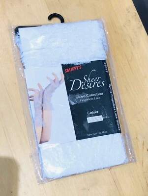 Guantes de encaje blanco Smiffys. En embalaje original y sin abrir y sin usar Foto 1 de 3