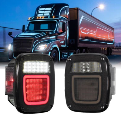 Smoked 83 LED Tail Lights Reverse Brake Lamp For Kenworth Peterbilt Freightliner - Image 1 of 4