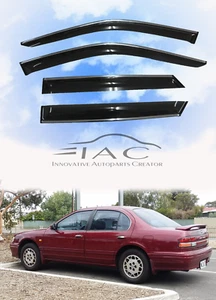 Chrome Trim Side Window Visor Deflector For Infiniti I30 Nissan Cefiro 94-98 A32 - Picture 1 of 7