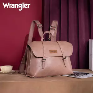 Wrangler Top Handle Carry Satchel/Laptop Bag/Backpack/Crossbody -Dark Pink - Picture 1 of 11