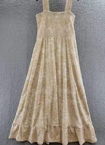 MICHAEL Michael Kors Paisley Print Smocked Maxi Dress Women's XXL Khaki Pullover - Picture 1 of 14