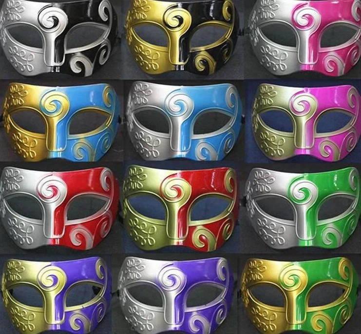 MENS HALF FACE VENETIAN PRINCE MASQUERADE PARTY BALL MASK FANCY DRESS ACCESSORY - Image 1 of 1