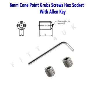 Grub screws 6mm Stainless Steel A2 Chrome Door handle / knobs repairs - Picture 1 of 14