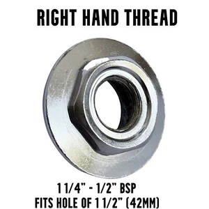 RIGHT HAND THREAD Cast Iron Radiator - Reducing Bush 1 1/4" - 1/2" BSP  - CHROME - Picture 1 of 4