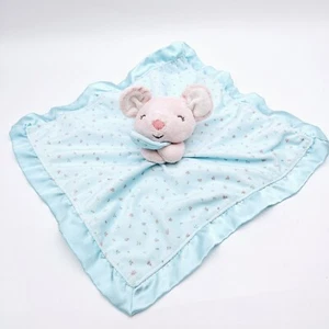 Carter’s Retired Lovey Pink Sleepy Mouse Bebé Azul Blankie Chupete Borde Satinado - Imagen 1 de 5