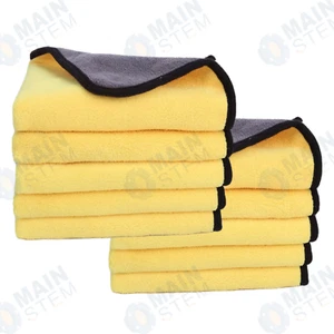 Set 10 Panno Pulizia Microfibra 12x12" Asciugamano Cura Auto Asciugatura Lucidatura Strag - Foto 1 di 6