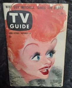 1957 TV Guide Lucille Ball Cover Sketch by Artist Al Hirschfeld NY Metro Edition - Picture 1 of 16
