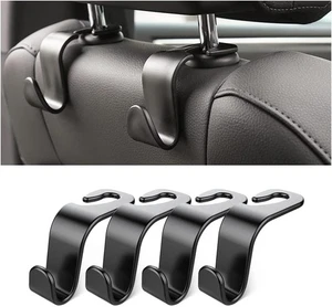 4-Pack Car Headrest Hooks Black for Bags Coats Grocery Storage - Picture 1 of 7