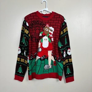 Suéter Blizzard Bay Hombres M Rojo Verde Papá Noel Gimnasio Feo Navidad Pull Over Suéter - Imagen 1 de 8