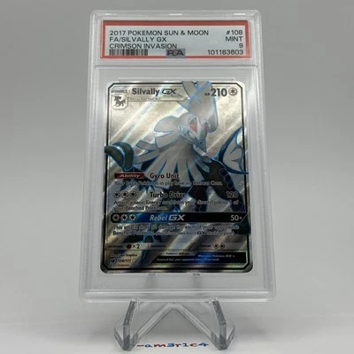 PSA 9 MINT  Pokemon Silvally GX Hidden Fates Full Art #SV79 2017 - Image 1 of 4