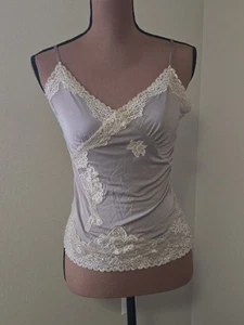 The Limited Silk Lace Trim Tank Medium M Y2K Fairy Camicia Vintage - Foto 1 di 7