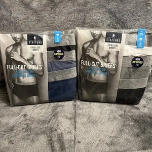 Stafford 6er Pack Herren 100% Baumwolle Vollschnitt Slips 2er Set (12 Slips insgesamt) - Bild 1 von 8