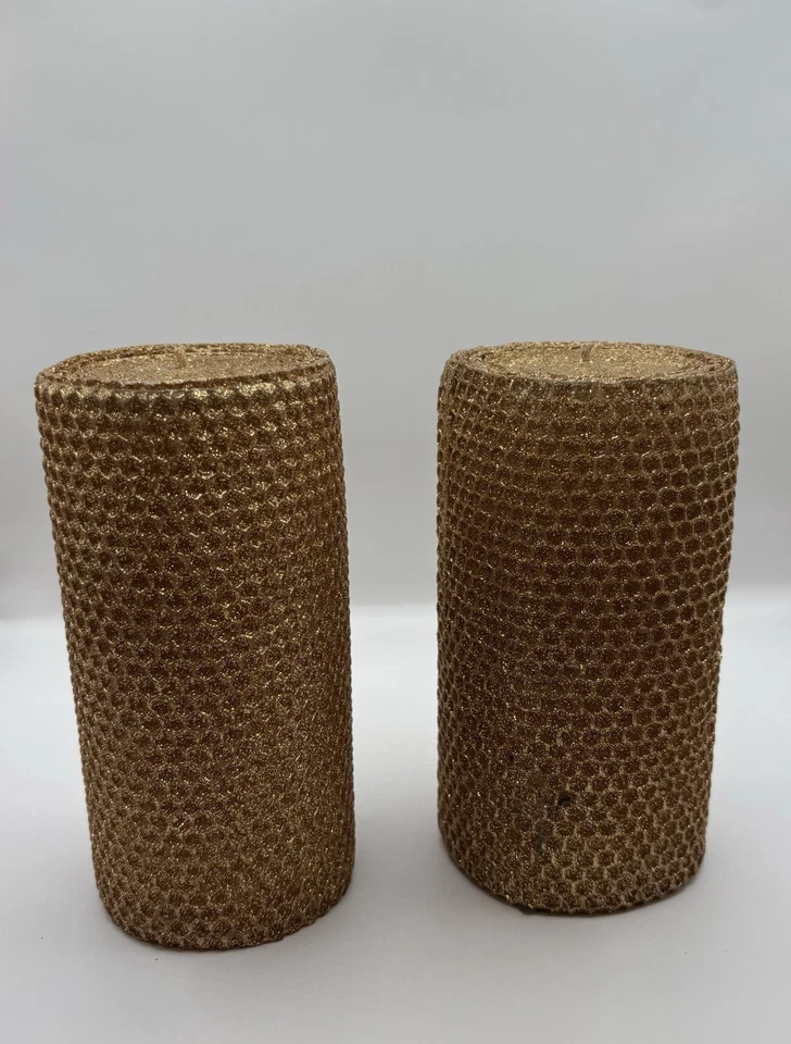 5.9”Classic Gold Pillar Candle Set Of 2 2.9” - Image 1 of 2