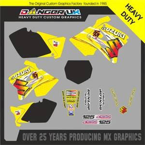 KIT CALCOMANÍAS GRÁFICAS RETRO SUZUKI RM 125 250 01-08 FÁBRICA MOTOCROSS MX - Imagen 1 de 6