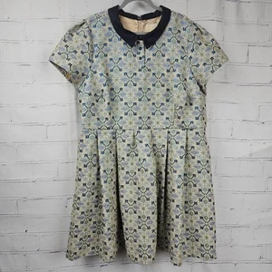 ModCloth Floral Geometric Pattern Dress Collar Pockets Womens 4XL Short Sleeve - Picture 1 of 17
