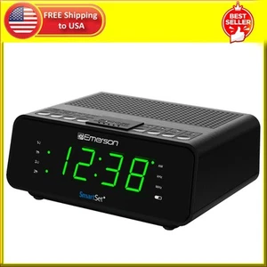 Emerson SmartSet Alarm Clock Radio with AM/FM Radio Dimmer Sleep Timer and .9" - Picture 1 of 7