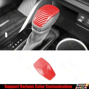 Gear Shift Knob Cover Trim 1PCS For Toyota Highlander 2020-2024 Red Carbon Fiber - Picture 1 of 3
