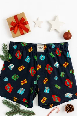 Calzoncillos boxer American Eagle para hombre XS 26" a 28" negros suaves elásticos Navidad Foto 1 de 4