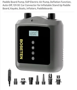 Paddle Board Pumpe, SUP elektrische Luftpumpe, Entlüftungsfunktion, Auto-Off, 12V DC - Bild 1 von 13
