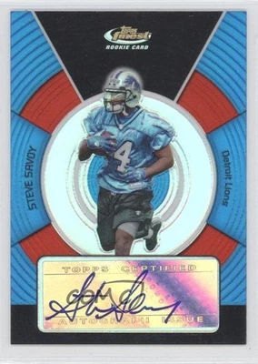 2005 Topps Finest Blue Refractor /299 Steve Savoy Rookie Auto RC - Image 1 of 2
