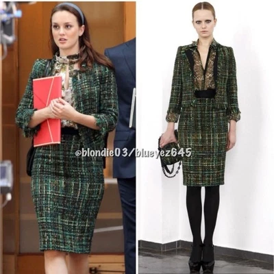 CONJUNTO de Chaqueta Tweed Verde Giambattista Valli 40/XS y Falda Lápiz Conjunto 44/M Foto 1 de 4