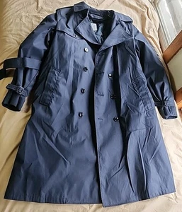 Military Navy Blue Vintage All Weather Trench Coat Full Liner Size 44L Defender - Picture 1 of 9
