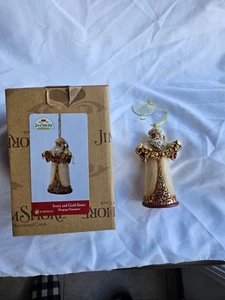 Jim Shore Heartwood Creek marfil y oro Santa adorno colgante 2012 - Imagen 1 de 5