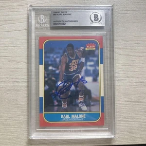 1986-87 Fleer Karl Malone RC AUTO 40068 - Picture 1 of 3