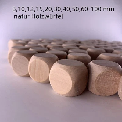 Holzwürfel Blanko 8,10,12,15,20,30,40,50,60-100 mm natur Holzwürfel Blankowürfel - Bild 1 von 4