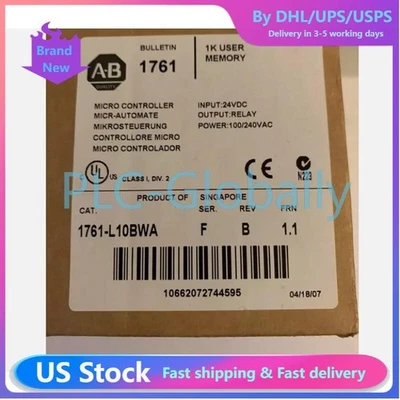 New Sealed AB 1761-L10BWA MICROLOGIX 1000 Controller 1761L10BWA US Free Tax # - Image 1 of 2