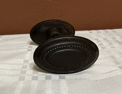 Manija de puerta vintage - forma ovalada - victoriana - ¿cobre/latón/bronce?? Foto 1 de 4