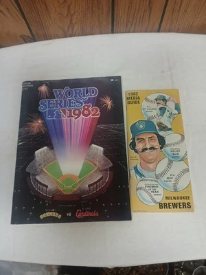 1982 Milwaukee Brewers World Series Program, 2 Game 4 Ticket Stubs & Media Guide - Image 1 of 4