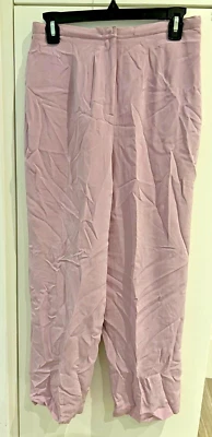 Pantalones de vestir Due per Due Petite Collection 100 % seda rosa Palazzo para mujer talla 8 P Foto 1 de 3